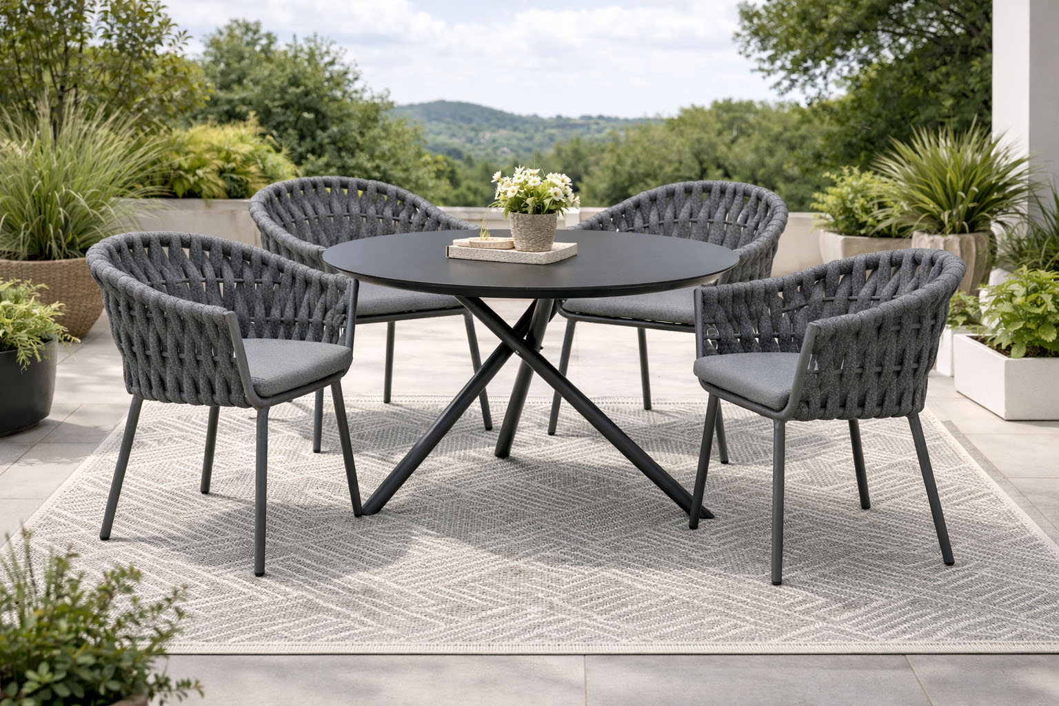 Destiny Garten-Essgruppe "MOLINO BARLETTA 4 Se + Tisch Ø110cm, anthrazit" Set, Aluminium, Rope, HPL anthrazit, anthrazit B/H/T: 61cm x 81cm x 62cm, Polyester Rabatt: 34 % Unkategorisiert online kaufen Destiny Garten-Essgruppe "MOLINO BARLETTA 4 Se + Tisch Ø110cm, anthrazit" Set, Aluminium, Rope, HPL anthrazit, anthrazit B/H/T: 61cm x 81cm x 62cm, Polyester Rabatt: 34 % Unkategorisiert online kaufen