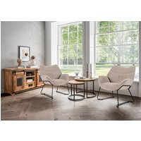 Indoormöbelset Sessel Aliano beige & Beistelltisch Fermo 2er Set Beige