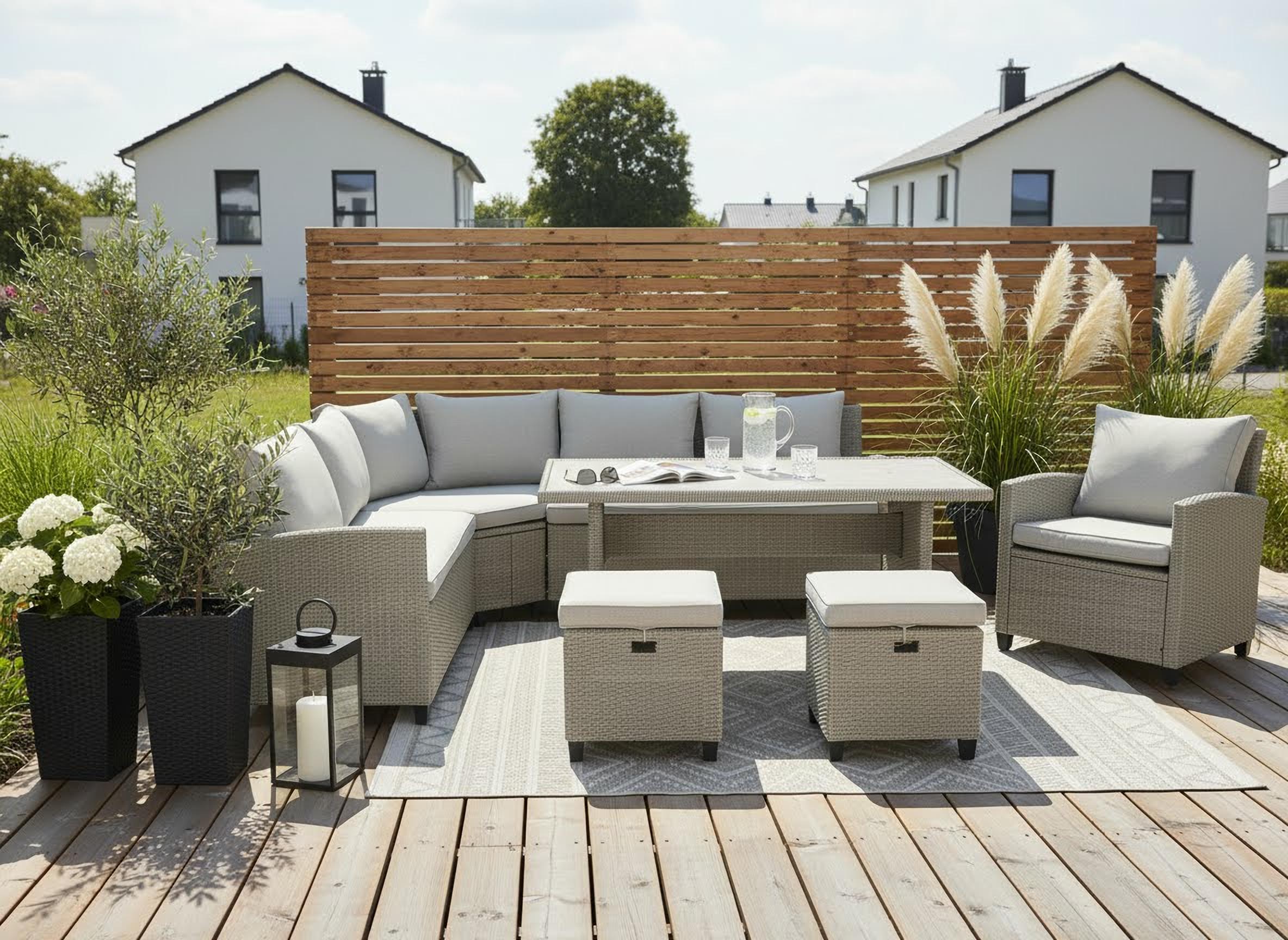 KONIFERA Gartenlounge-Set "Keros Premium XL" Set, 2x 2er Sofa, 1x Ecke, 1x Sessel, 2x Hocker, 1x Tisch, 20 tlg. tlg. bestehend aus 3 Sofas, 1 Sessel, 2 Hocker, 14 Sitzauflagen, 1 Tisch grau Einheitsgröße Rabatt: 41 % Unkategorisiert online kaufen KONIFERA Gartenlounge-Set "Keros Premium XL" Set, 2x 2er Sofa, 1x Ecke, 1x Sessel, 2x Hocker, 1x Tisch, 20 tlg. tlg. bestehend aus 3 Sofas, 1 Sessel, 2 Hocker, 14 Sitzauflagen, 1 Tisch grau Einheitsgröße Rabatt: 41 % Unkategorisiert online kaufen