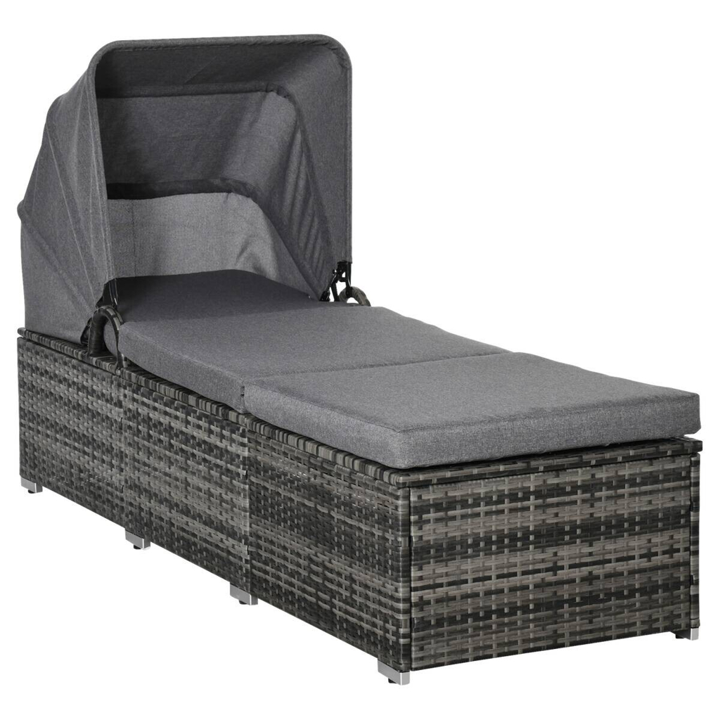 Outsunny Gartenliege grau Edelstahl B/H/L: ca. 65x195x40 cm grau Rabatt: 46 %