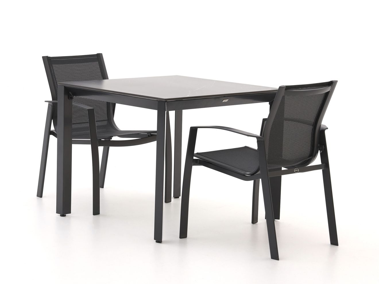 R&S Design Altea/Sestino 90 cm Gartenmöbel-Set 3-teilig stapelbar Schwarz  Rabatt: 29 %