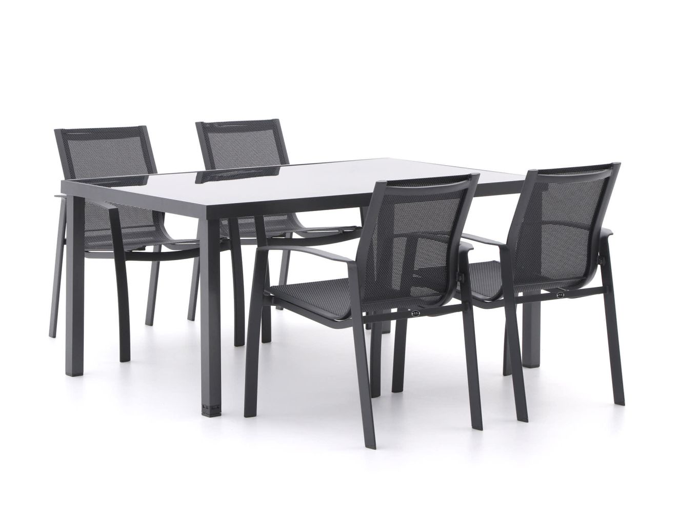 R&S Design Altea/Caluso 160 cm Gartenmöbel-Set 5-teilig stapelbar Grau  Rabatt: 15 %