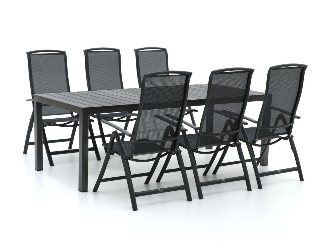 R&S Design Capri/Fidenza 220 cm Gartenmöbel-Set 7-teilig verstellbar Grau  Rabatt: 31 %
