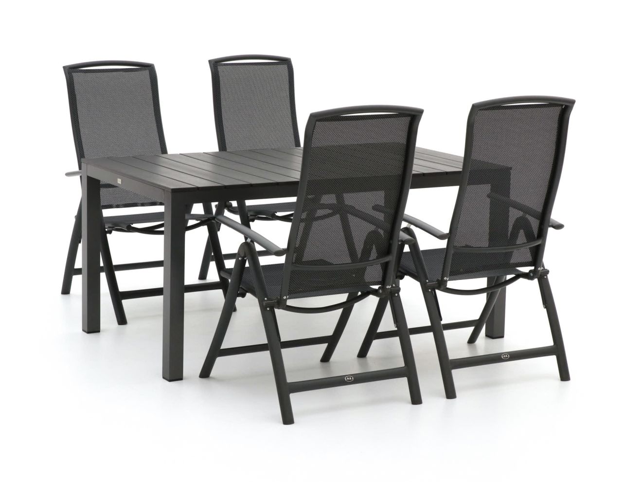 R&S Design Capri/Fidenza 160 cm Gartenmöbel-Set 5-teilig verstellbar Grau  Rabatt: 25 %