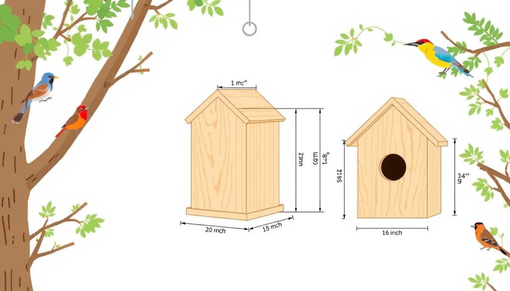 Vogelhaus Dimensionen