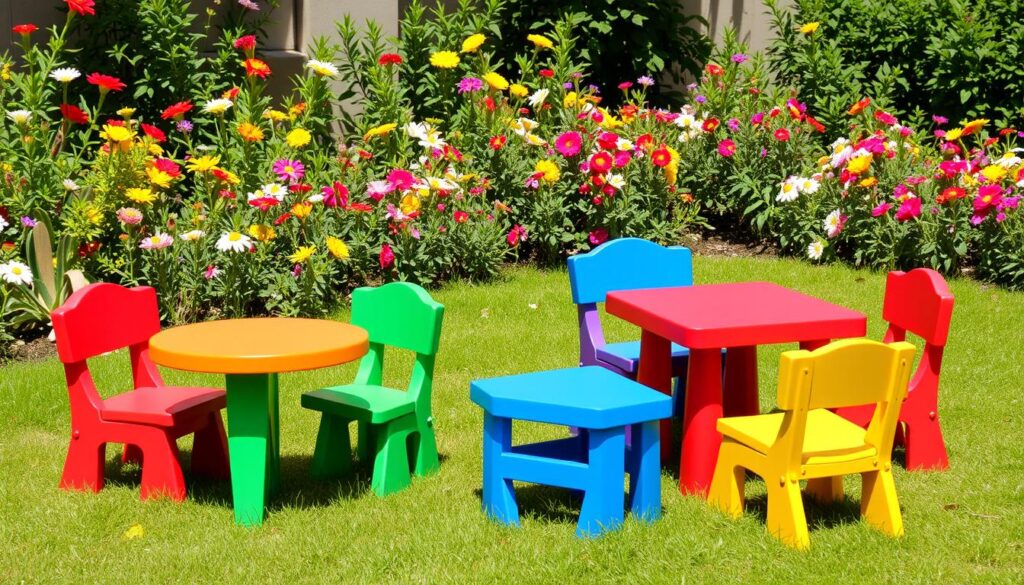 Bunte Gartenmöbel für Kinder