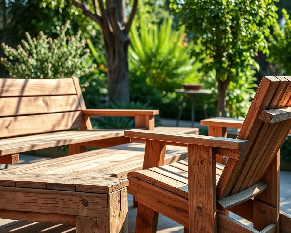 Pflegeleichte ROUGH Gartenmöbel aus Teakholz