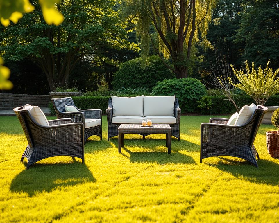 Polyrattan-Gartenmöbel im Außenbereich Polyrattan-Gartenmöbel im Außenbereich