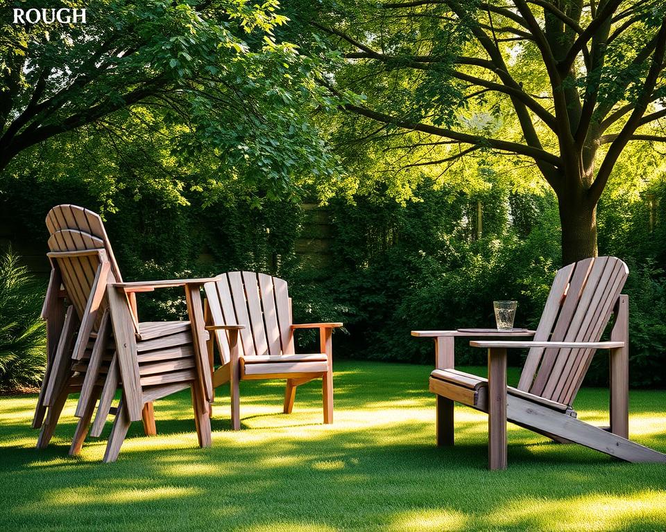 Stapelbare Gartenstühle und Adirondack-Sessel