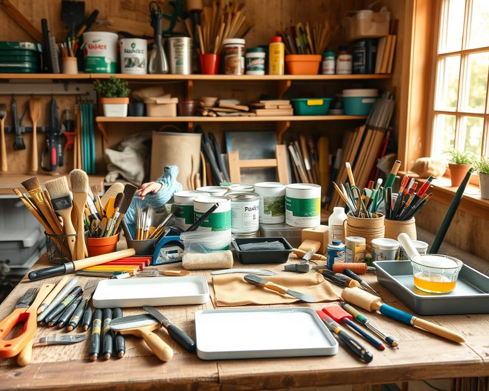 Gartenmöbel streichen Werkzeuge