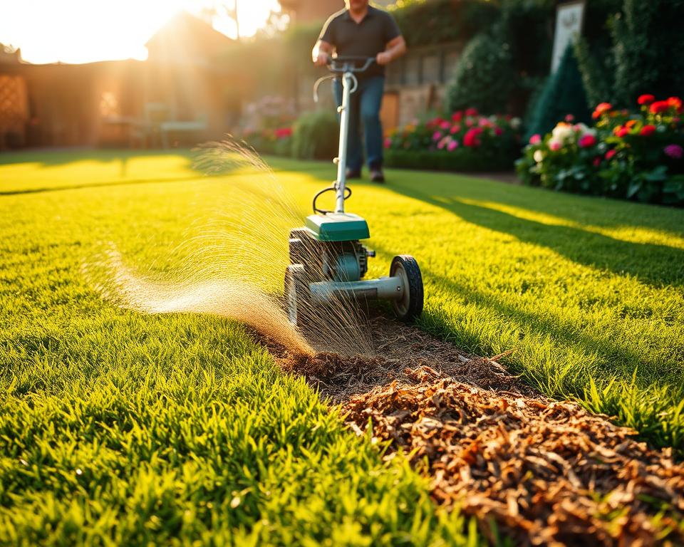 Rasenvorbereitung für Vertikutieren Rasenvorbereitung für Vertikutieren