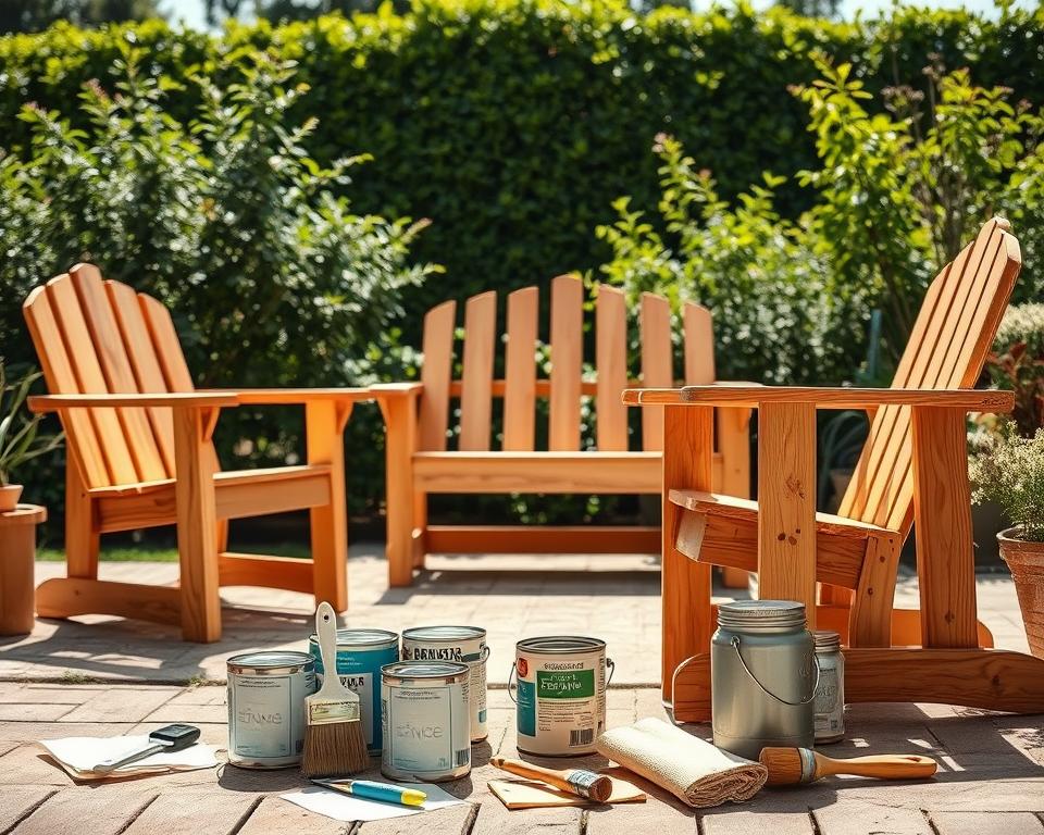 Vorbereitung Gartenmöbel streichen