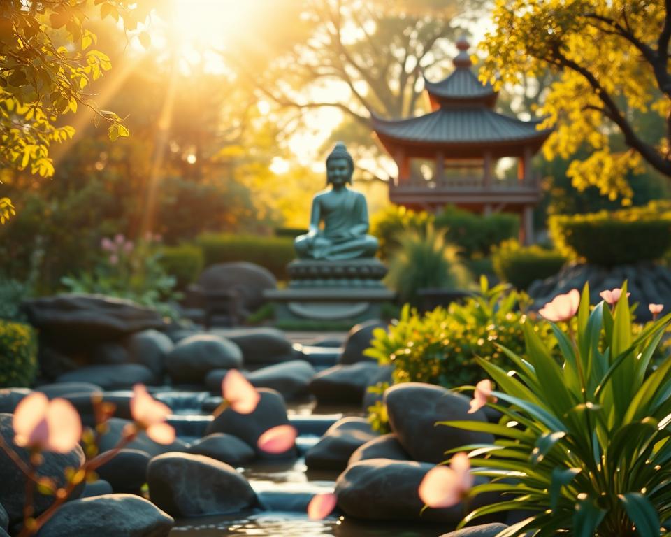Feng Shui Buddha-Statuen im Garten
