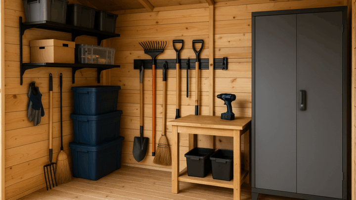 So organisieren Sie Ihr Gartenhaus clever – Aufbewahrung, Struktur und Raumaufteilung
