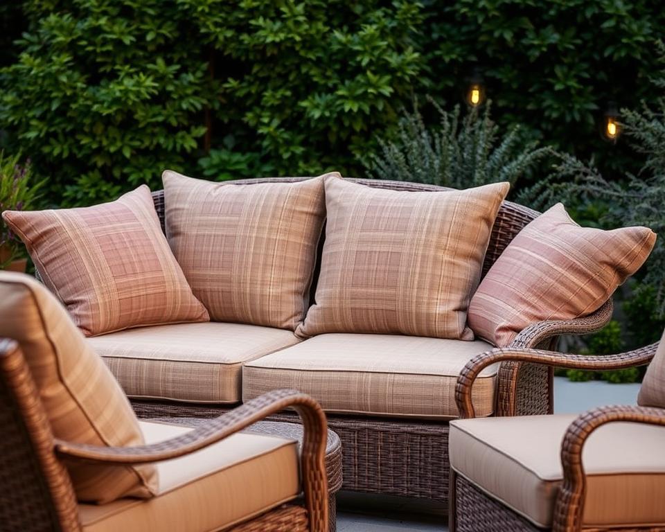 Wetterfeste Polster und Auflagen für Gartenmöbel