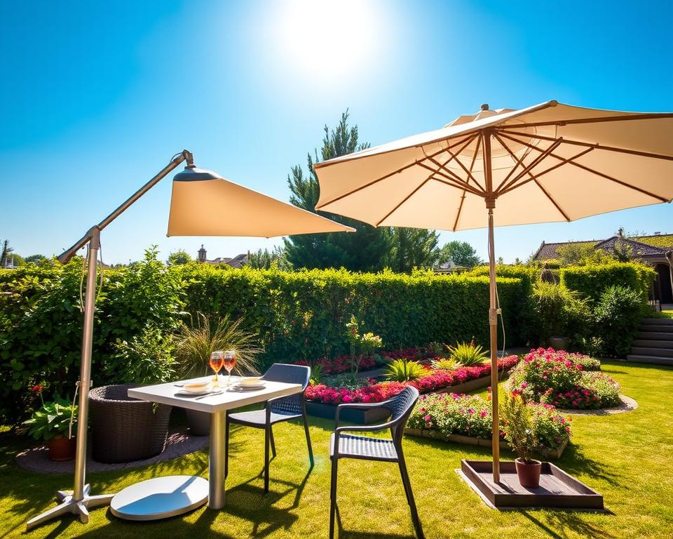 Ampelschirm und Mittelmastschirm Vergleich