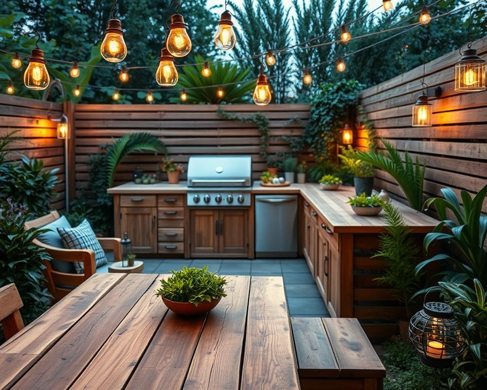 Gartenküche Beleuchtung Konzept