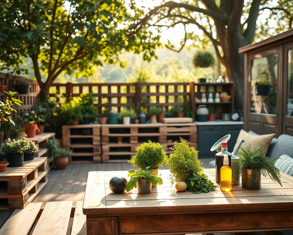 Gartenküche Pflege Palettenmöbel