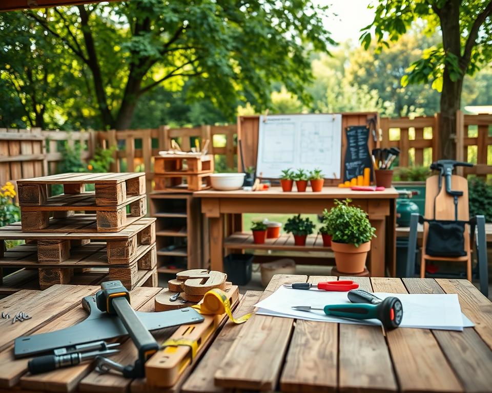 Materialien für Gartenküche Bauanleitung
