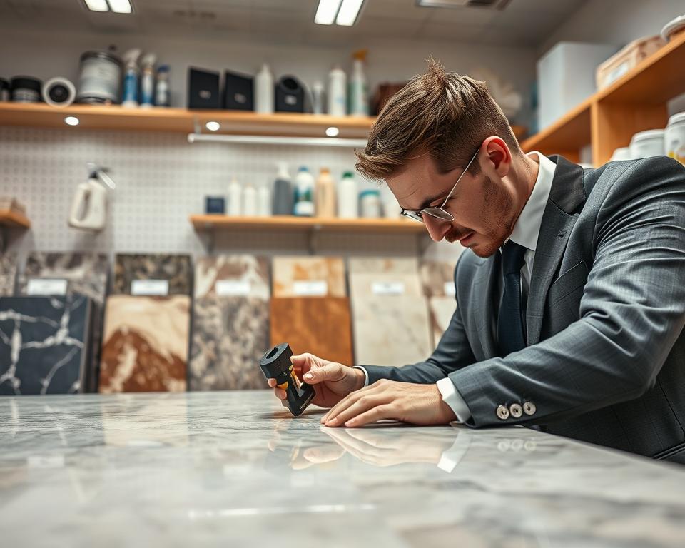 Naturstein Oberflächenprüfung