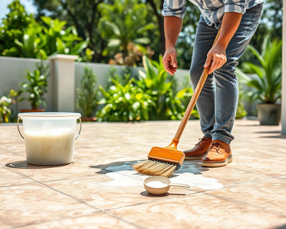 Terrassenreinigung Schrubbtechniken