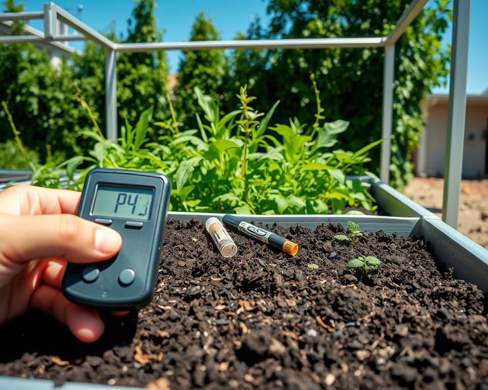 pH-Wert Messung im Hochbeet Boden pH-Wert Messung im Hochbeet Boden